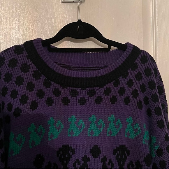 ❤️Knit sweater polka dot pattern purple black green - Picture 3 of 11